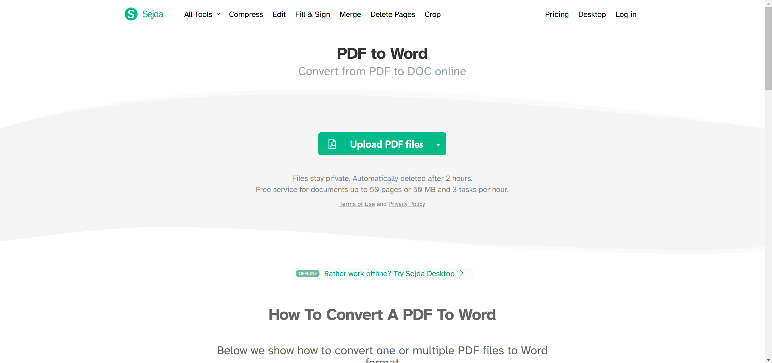 iLovePDF PDF to Word Converter