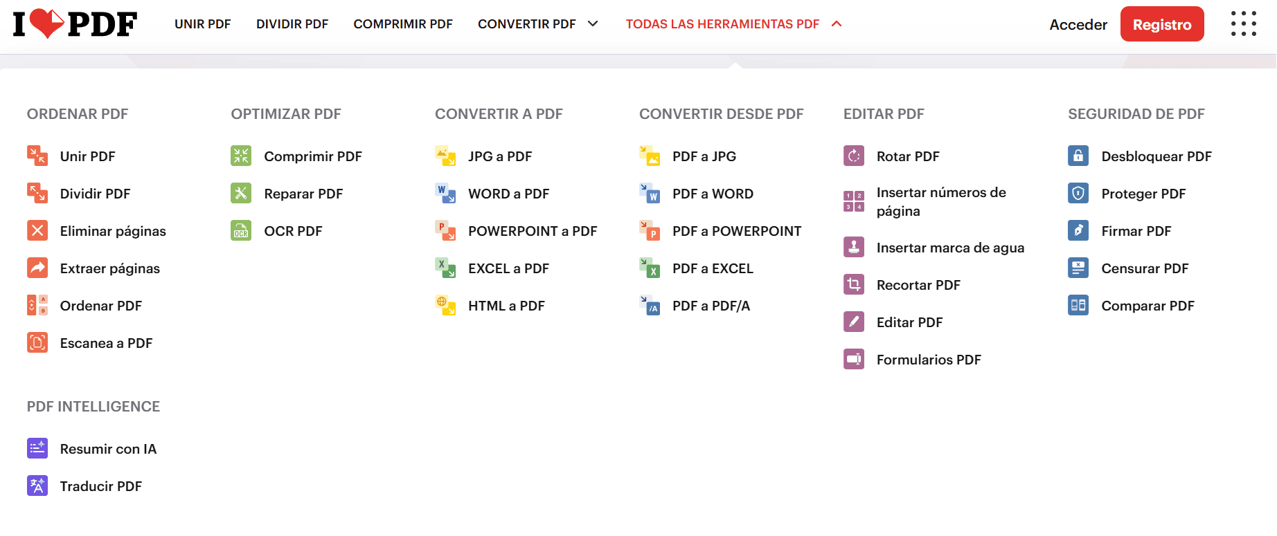 iLovePDF extraer texto de PDF escaneado