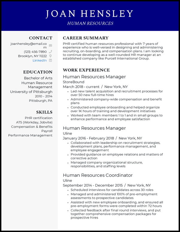 Human Resource Resume