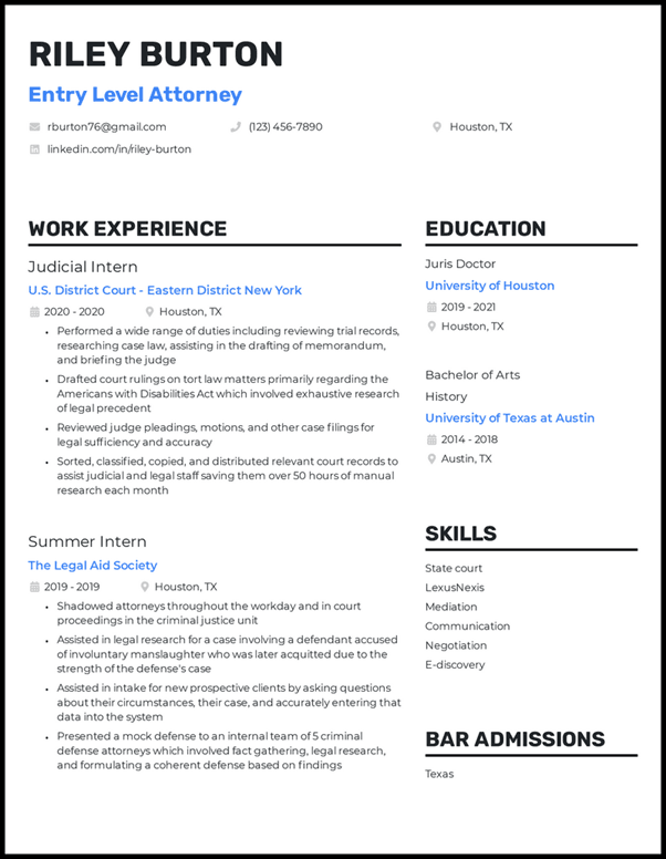 Lawyer Resume Know The Relevant Skills Fields Examples And Tips   Image 6ede3ae40b 