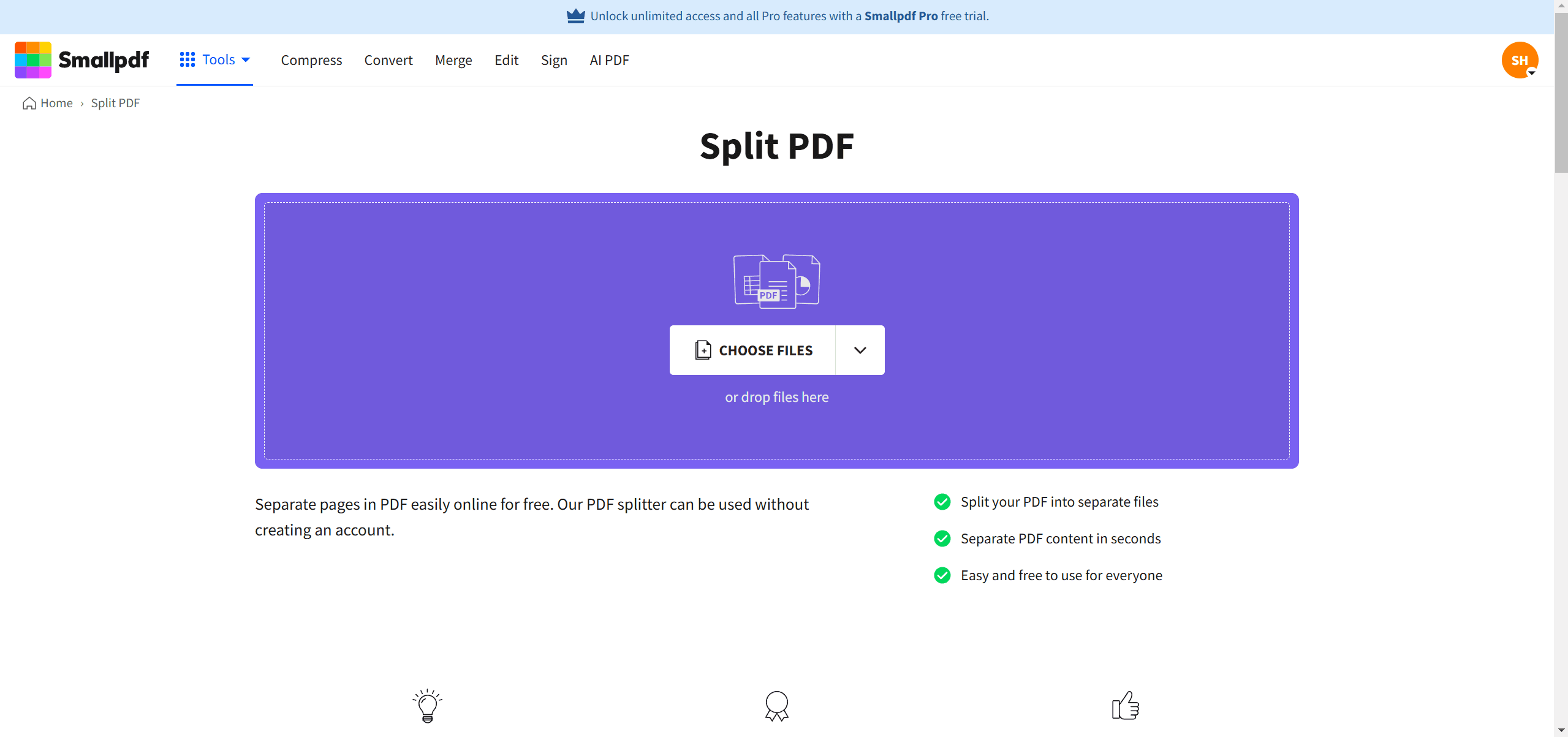 Through Smallpdf Online Tool