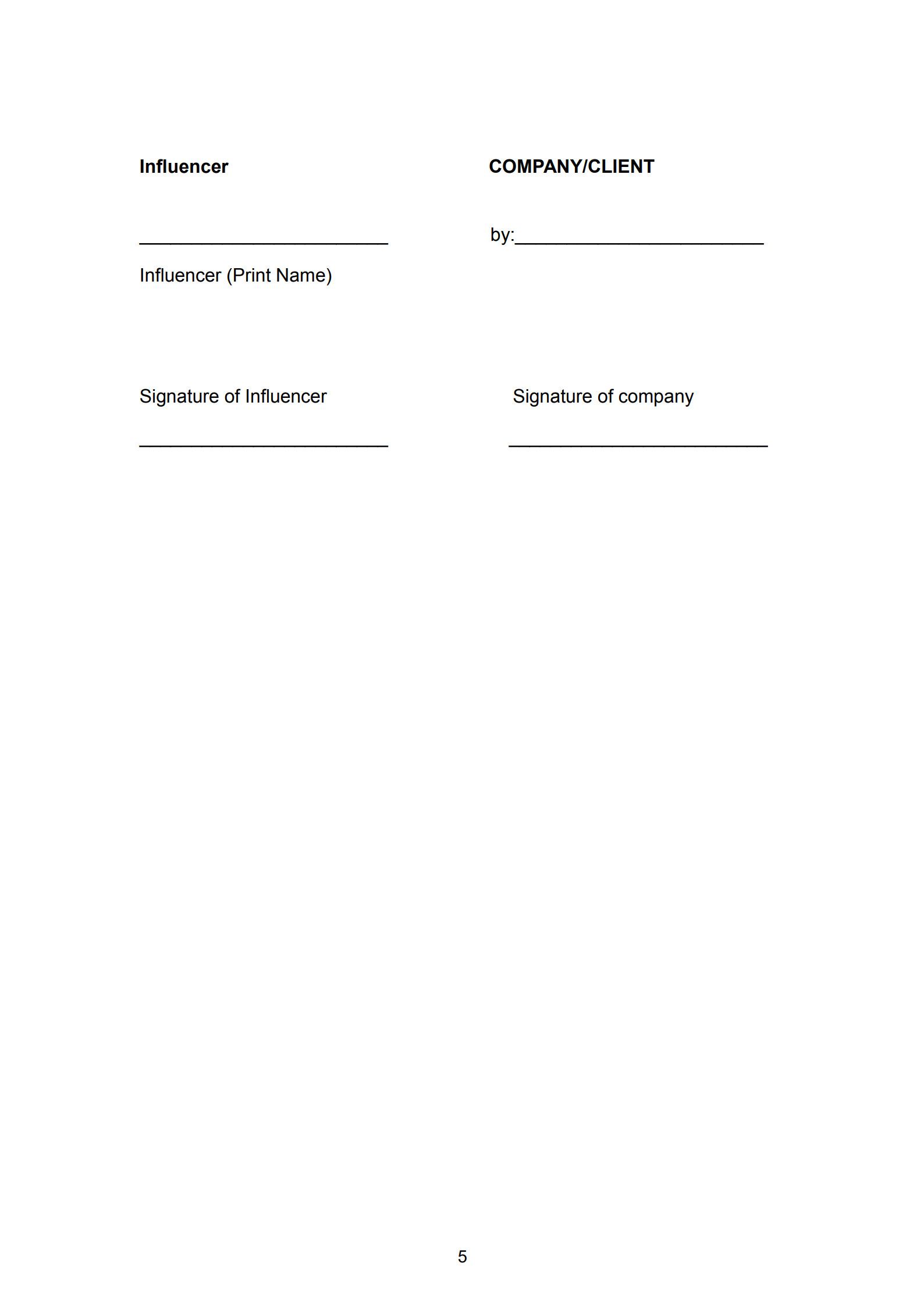 influencer contract template 5