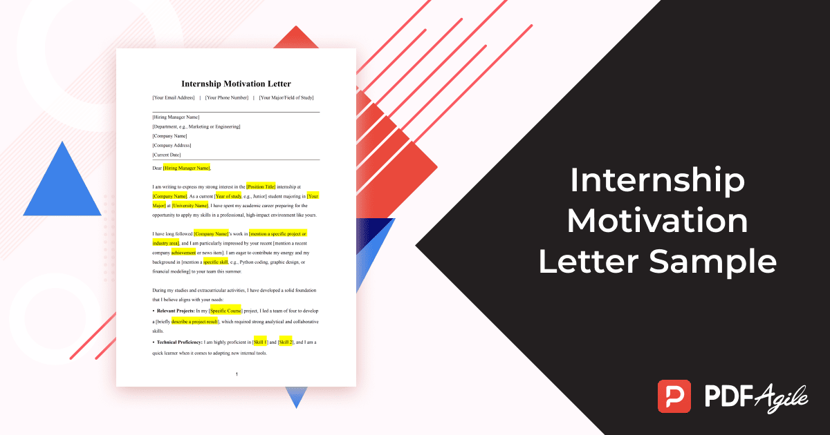 internship motivation letter sample
