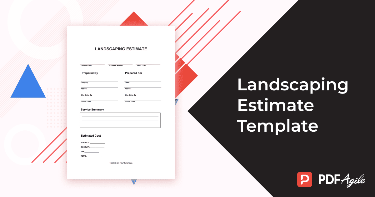 landscaping estimate template