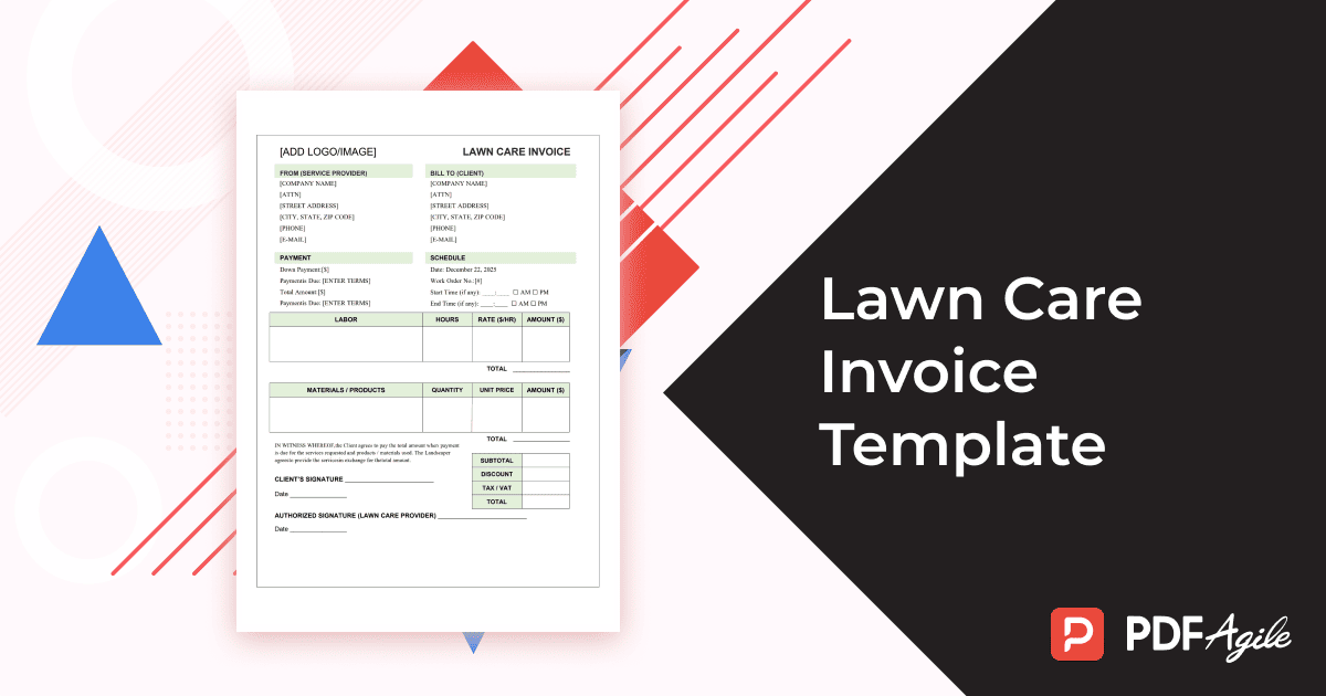 lawn care invoice template