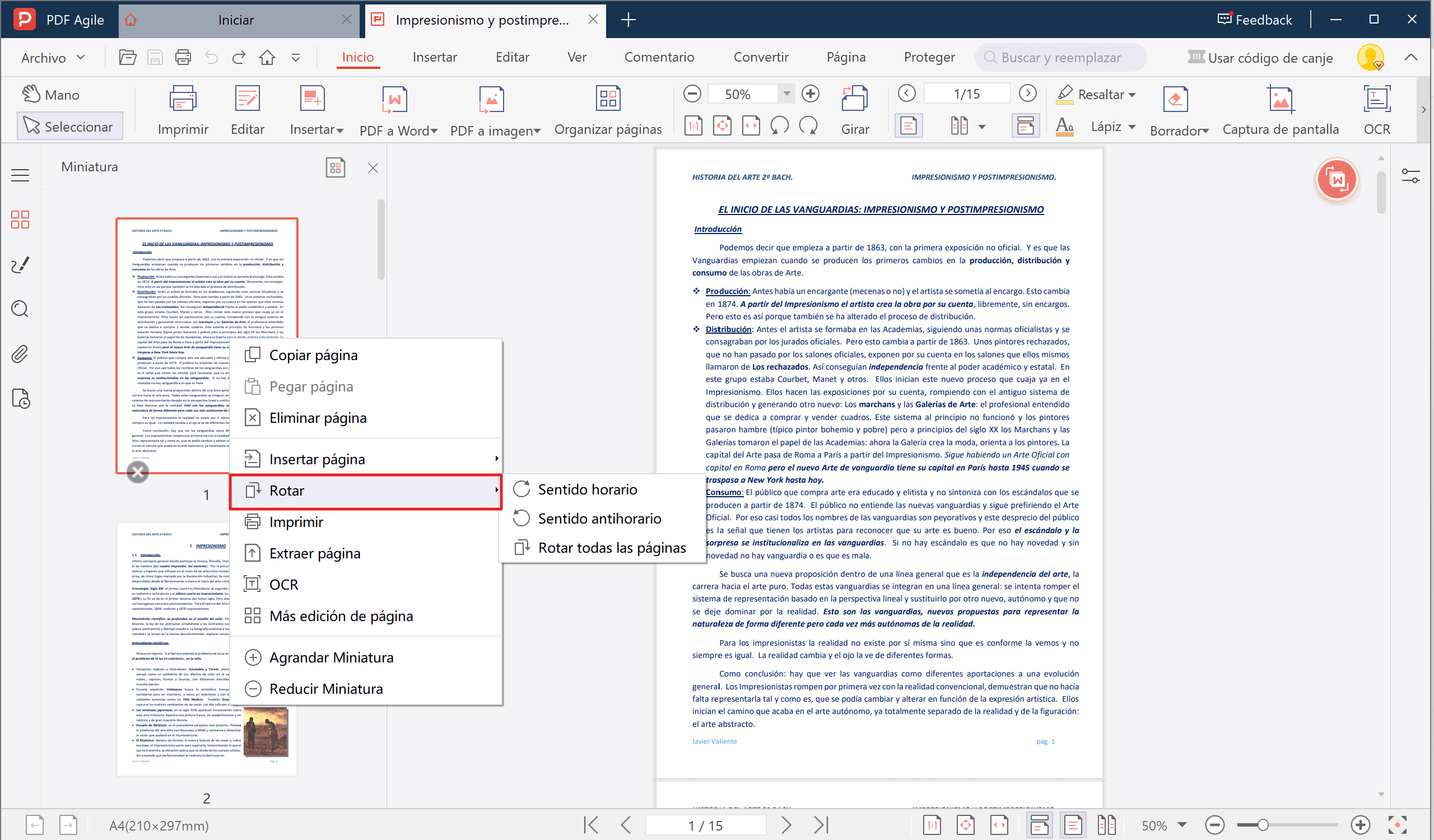 3. Haz clic derecho en la Página
