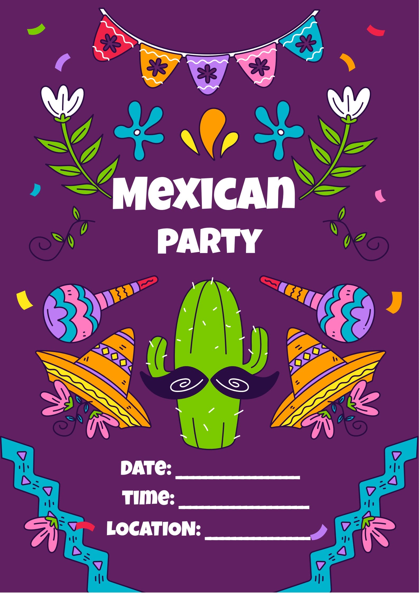 mexican party invitation template