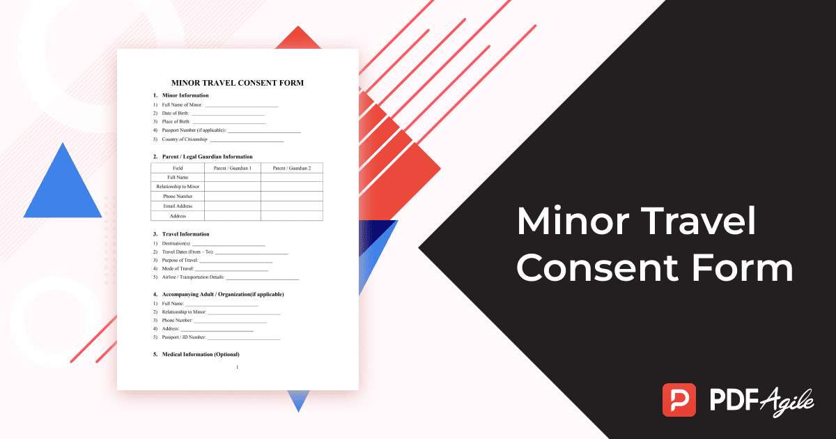 minor travel consent form