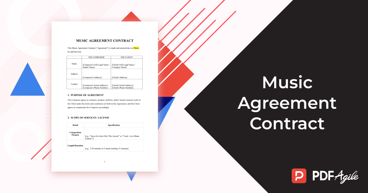 music agreement contract