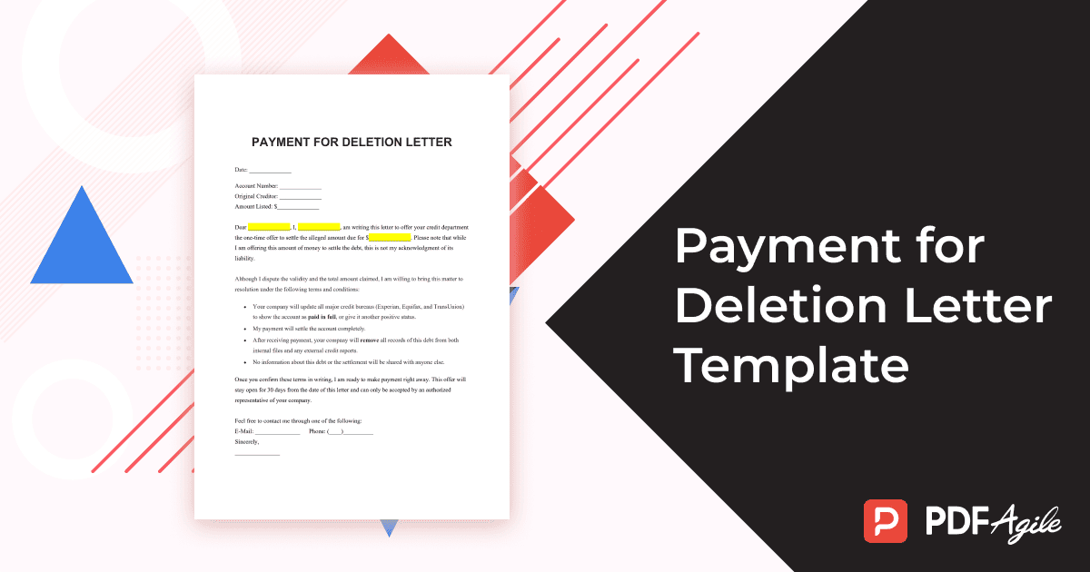 payment for deletion letter