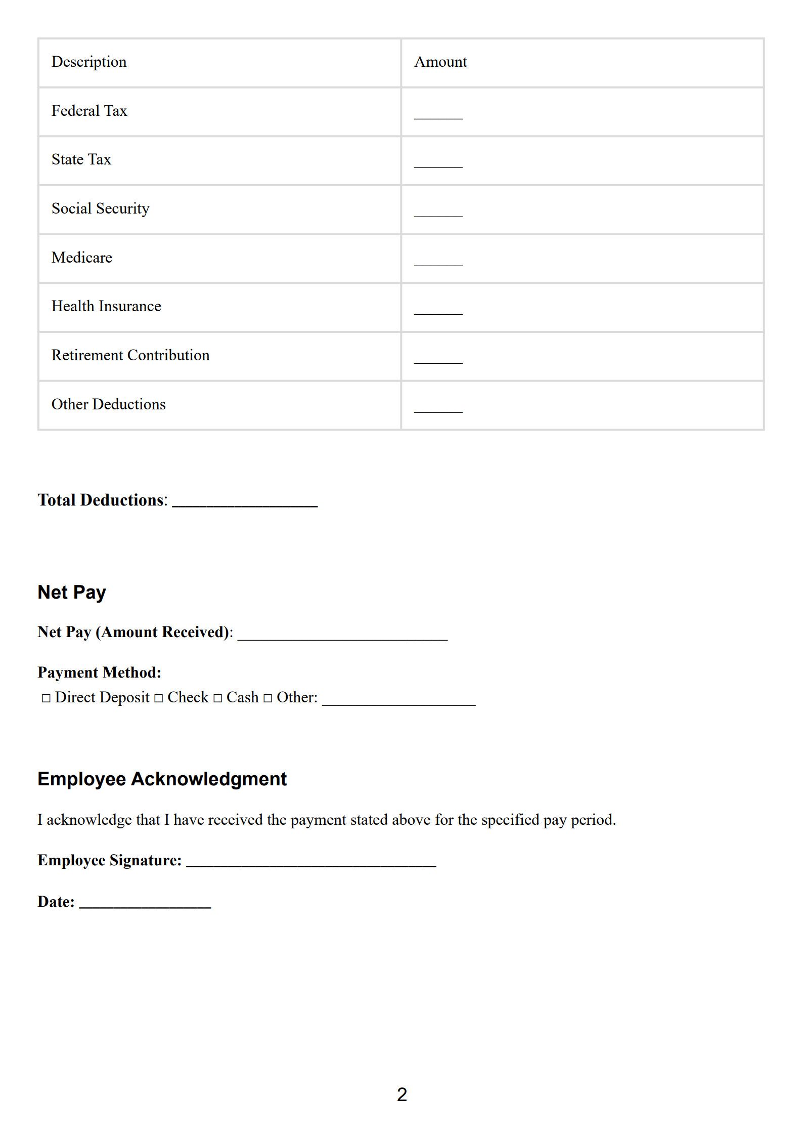 payroll receipt template 2