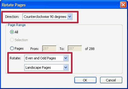 Étape 3. Définissez la direction et les options de rotation dans la boîte de dialogue "Rotation des pages".