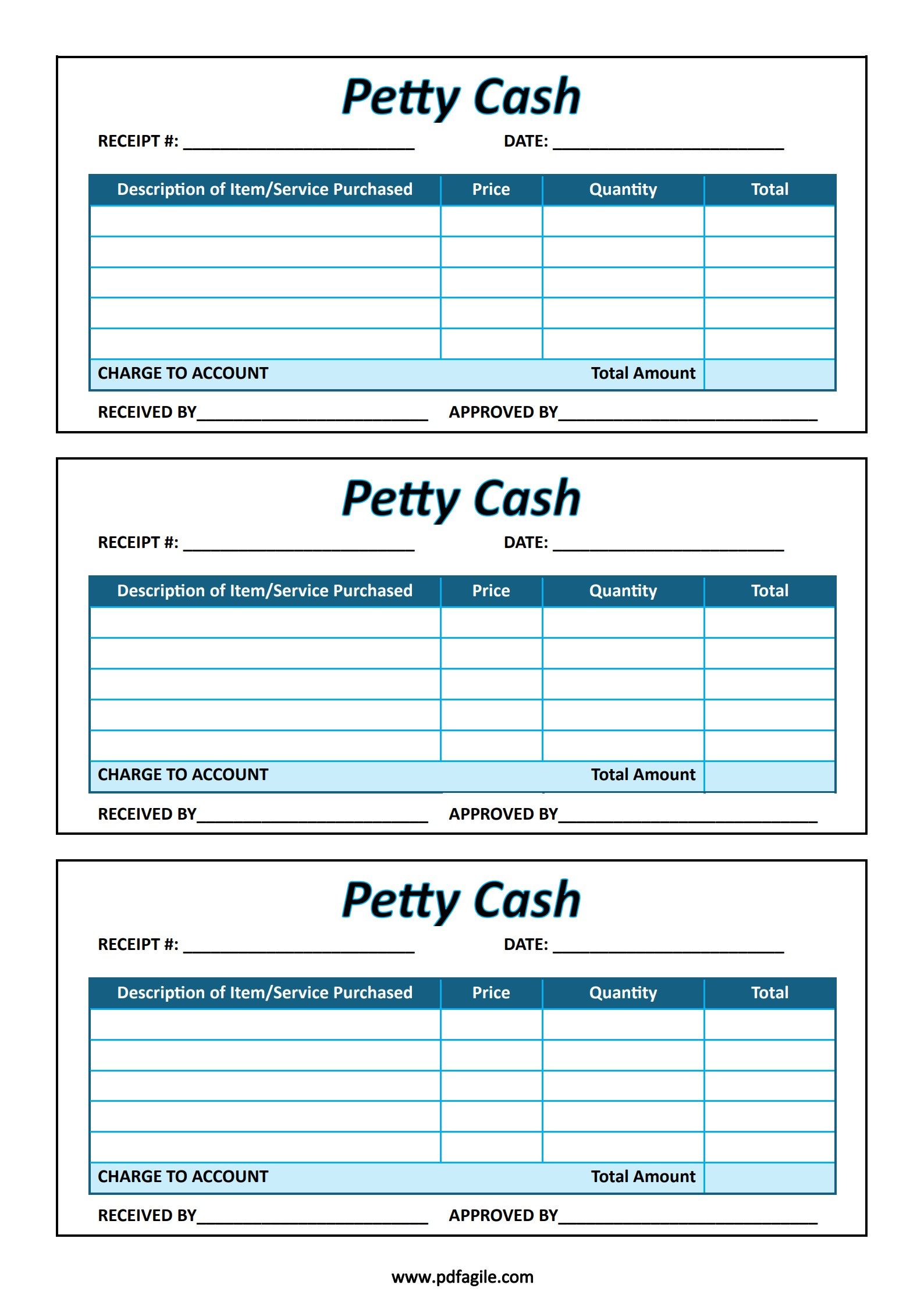 petty cash receipt template