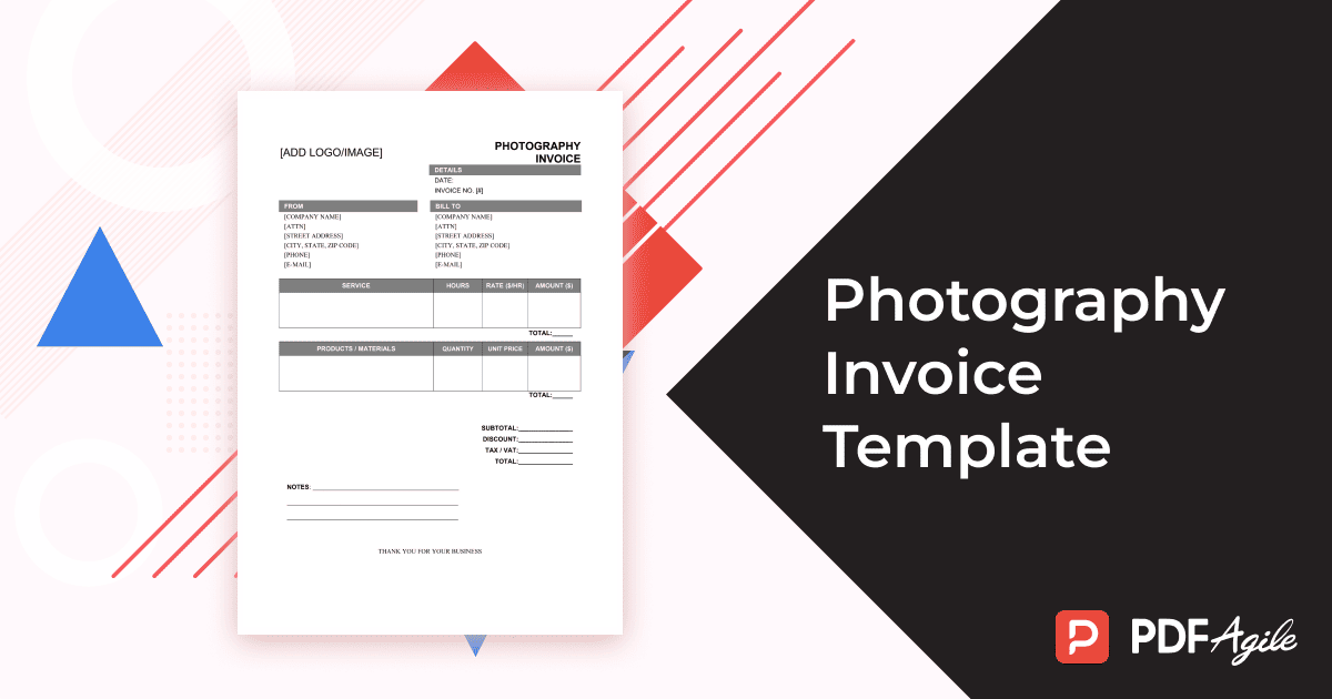 photography invoice template