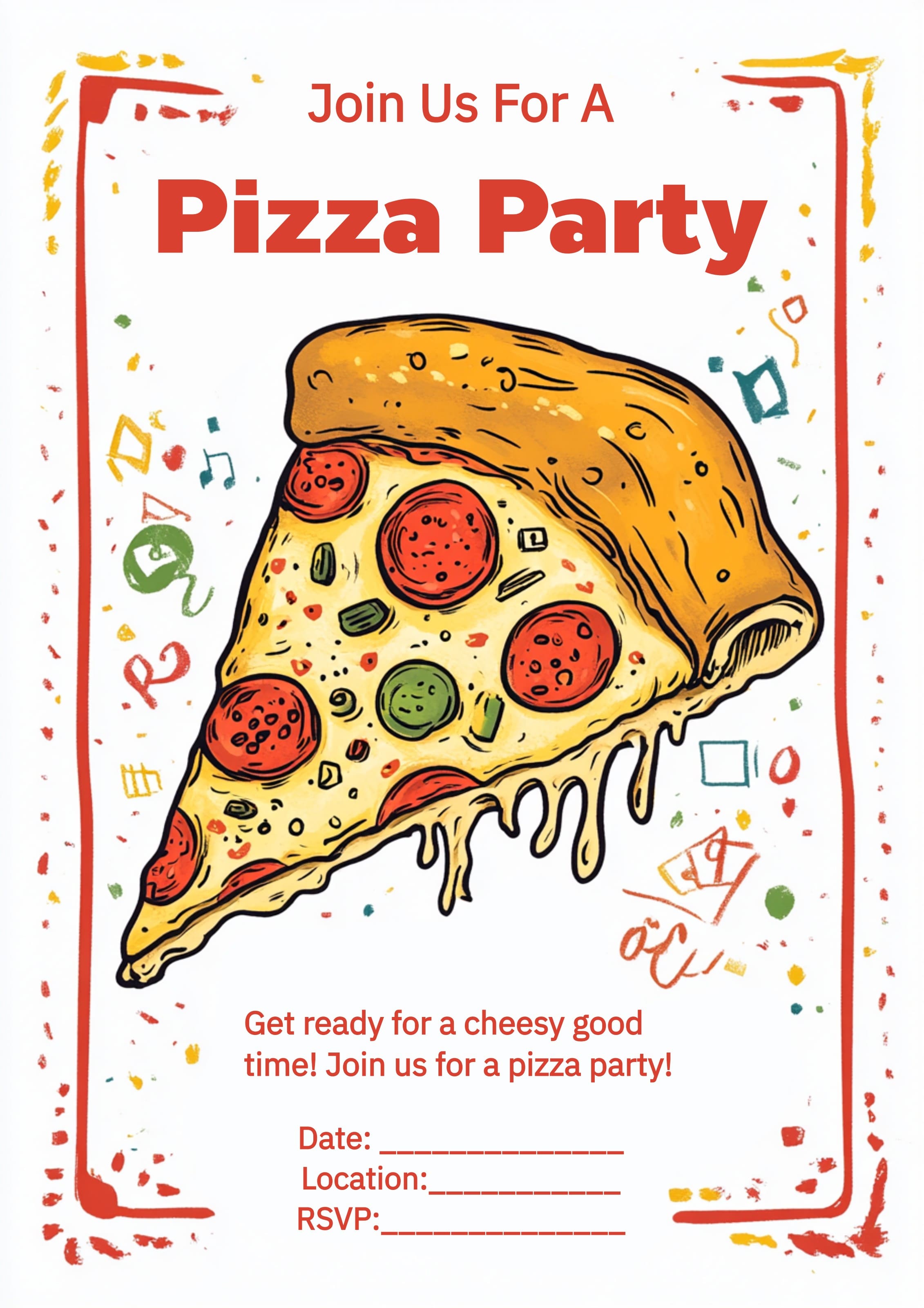 pizza party invitation