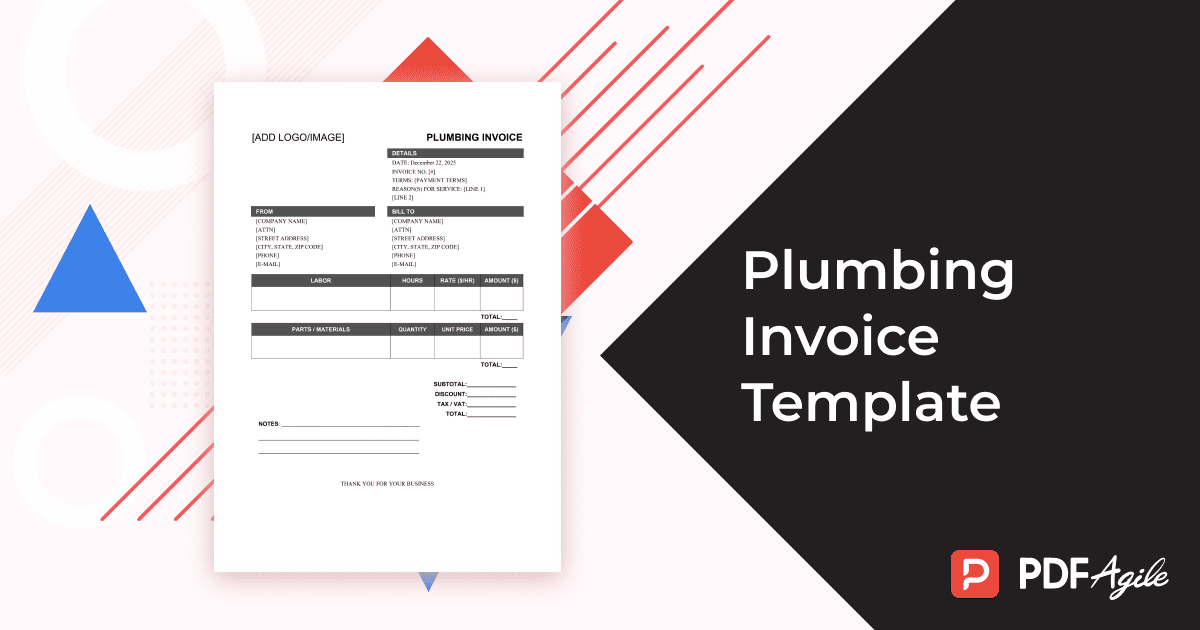 plumbing invoice template