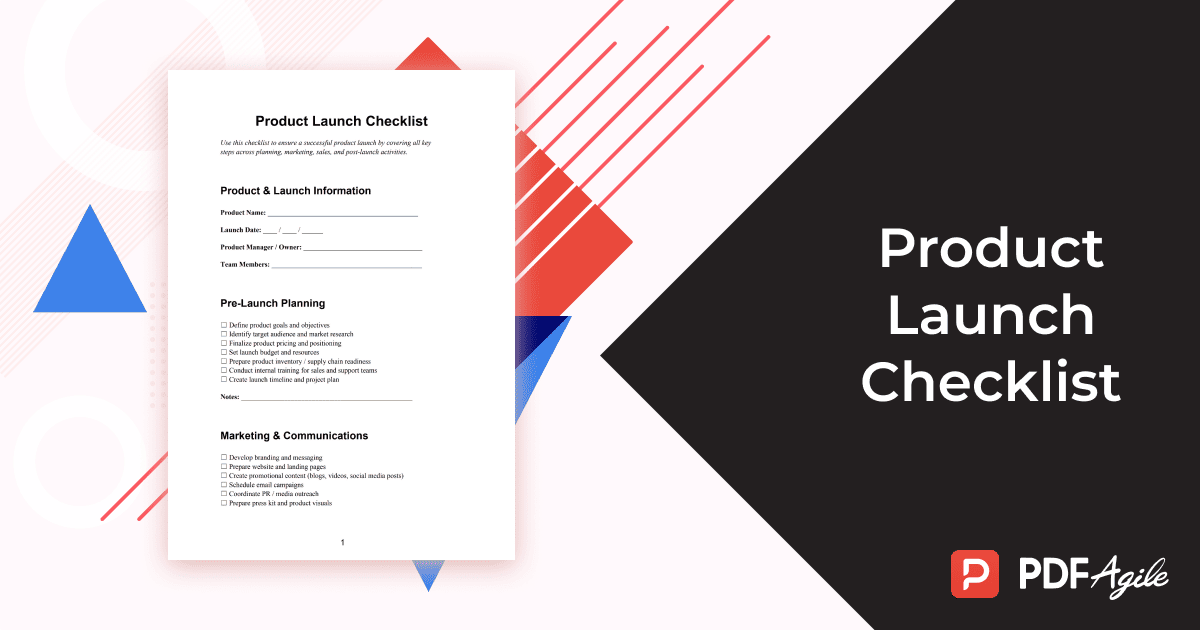 product launch checklist