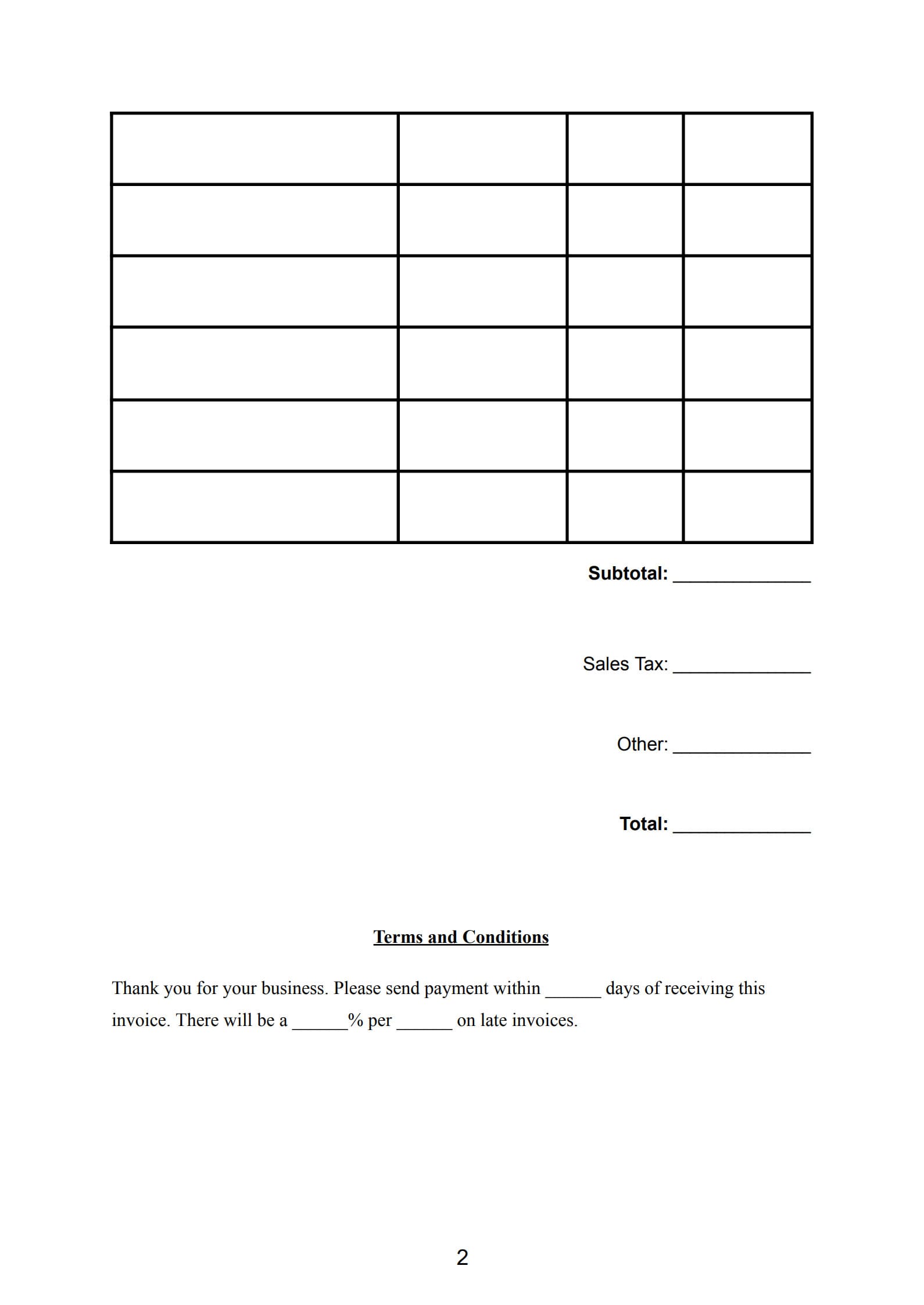 proforma invoice template