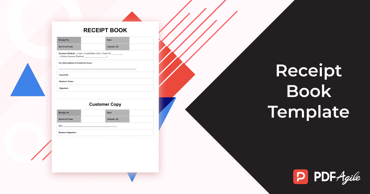 receipt book template