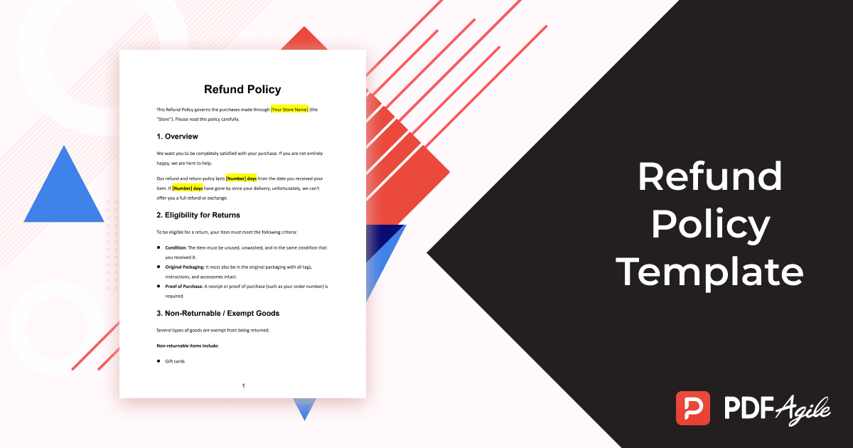 refund policy template