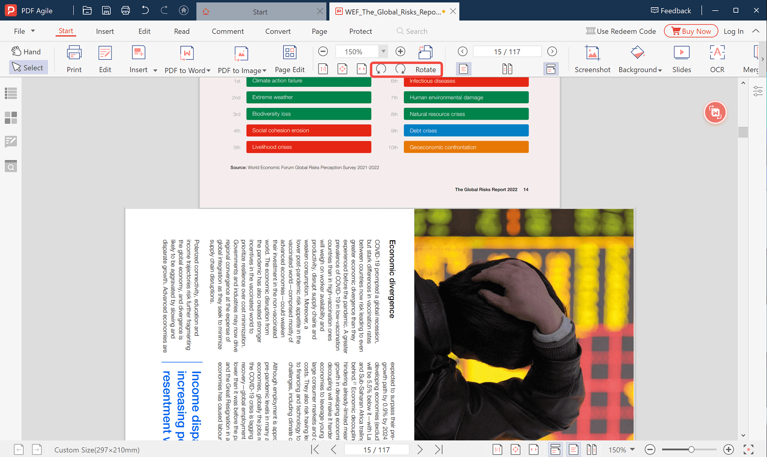 Paso 4. Rota el PDF a la orientación deseada y guarda el PD