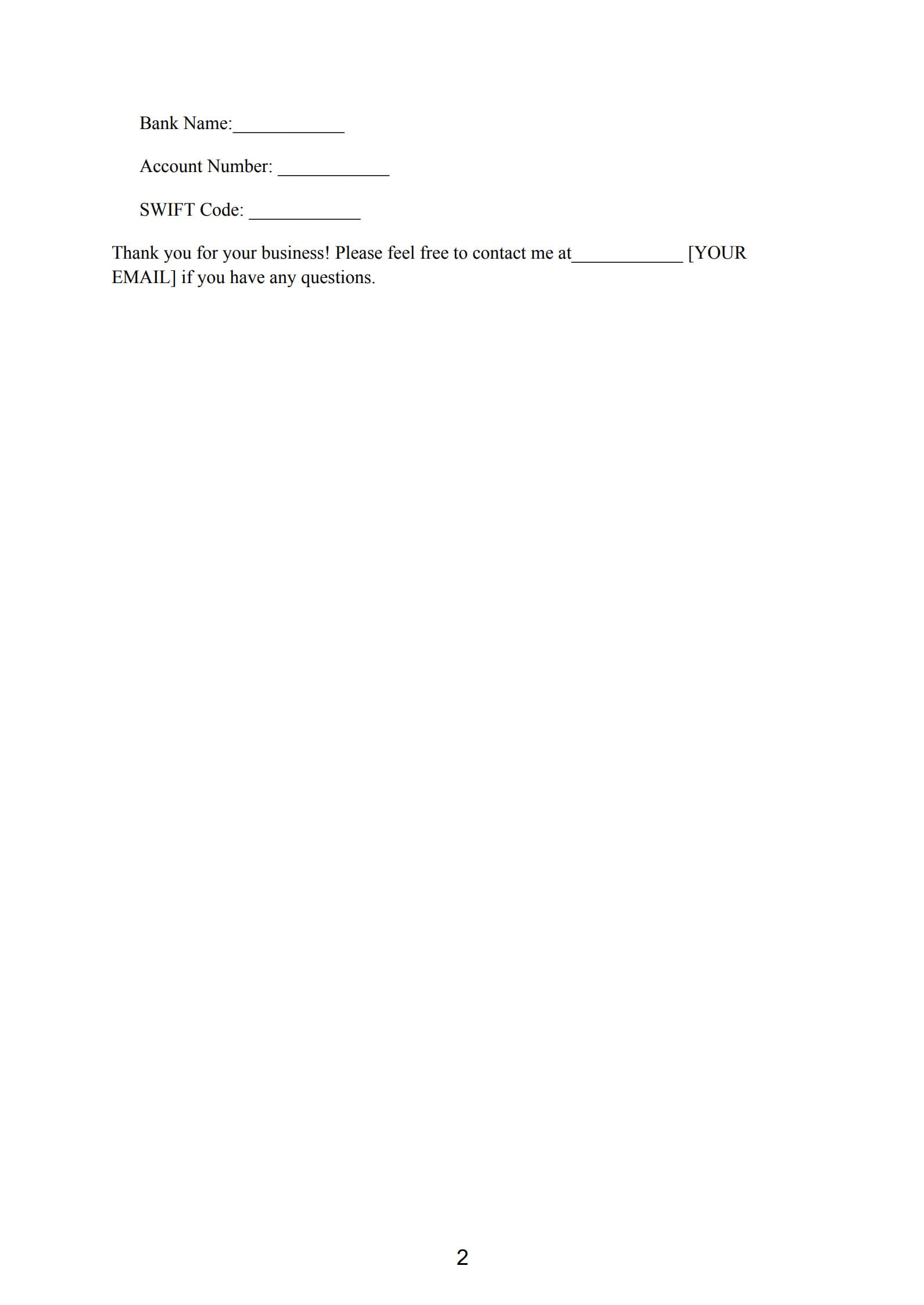 self employed invoice template