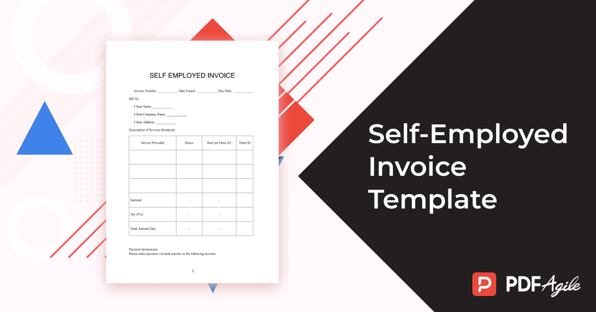 self employed invoice template