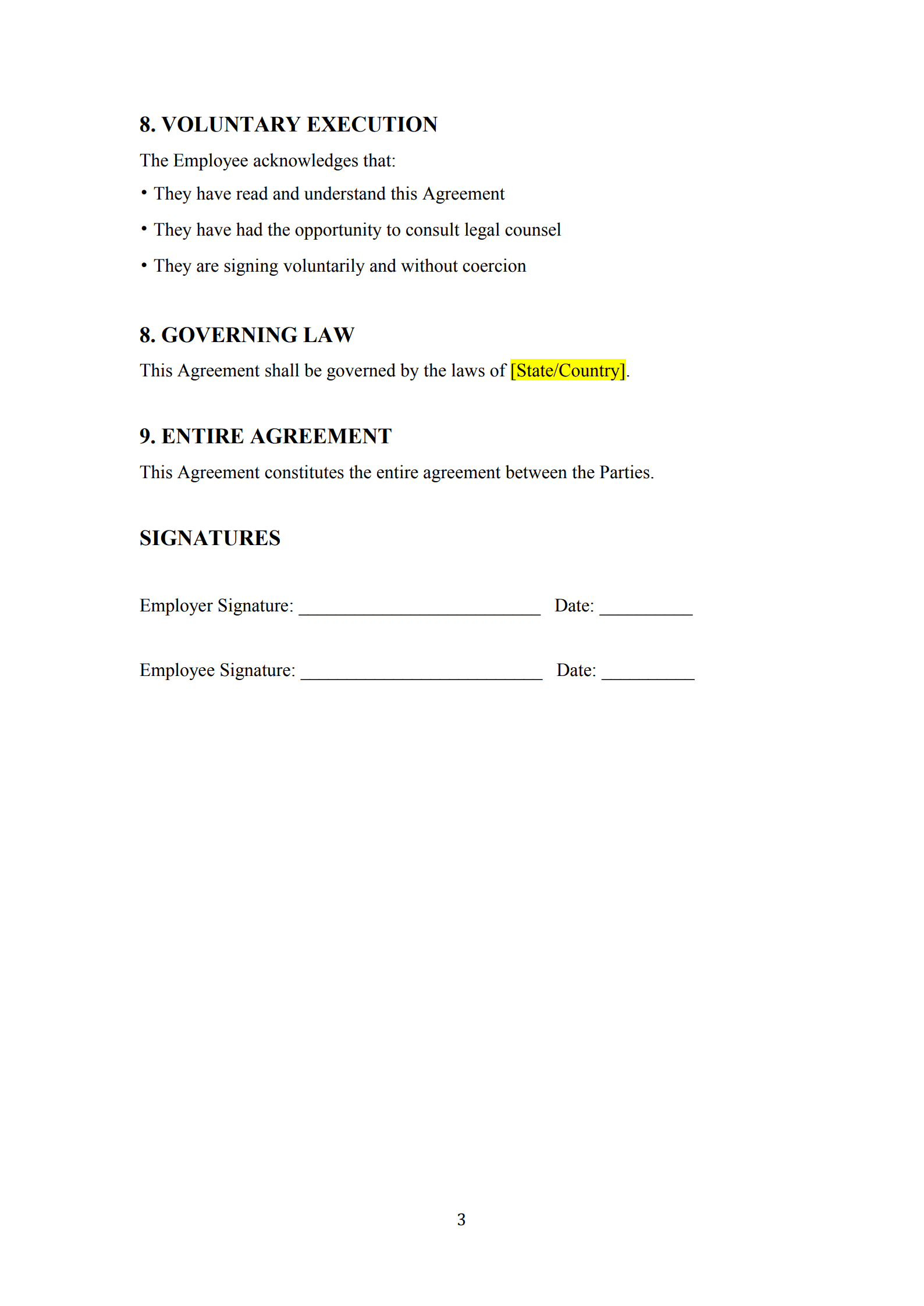 severance pay agreement template 3