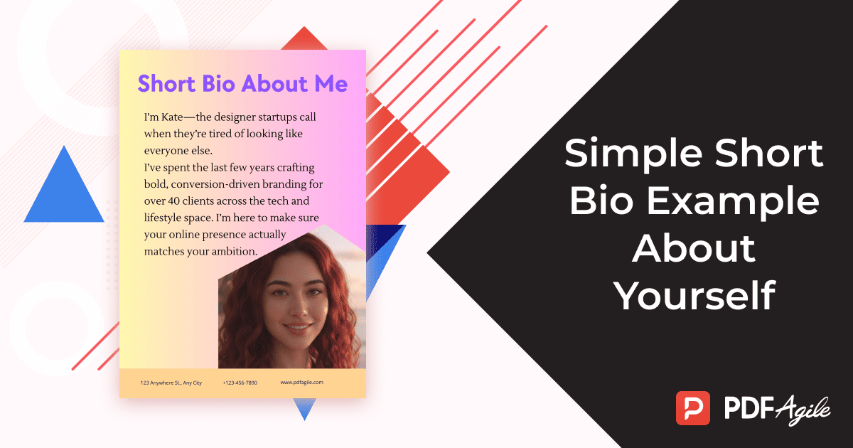 simple short bio example yourself