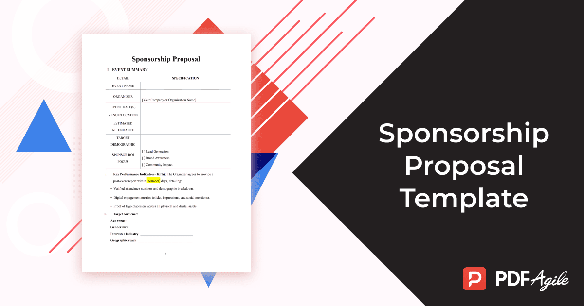 sponsorship proposal template