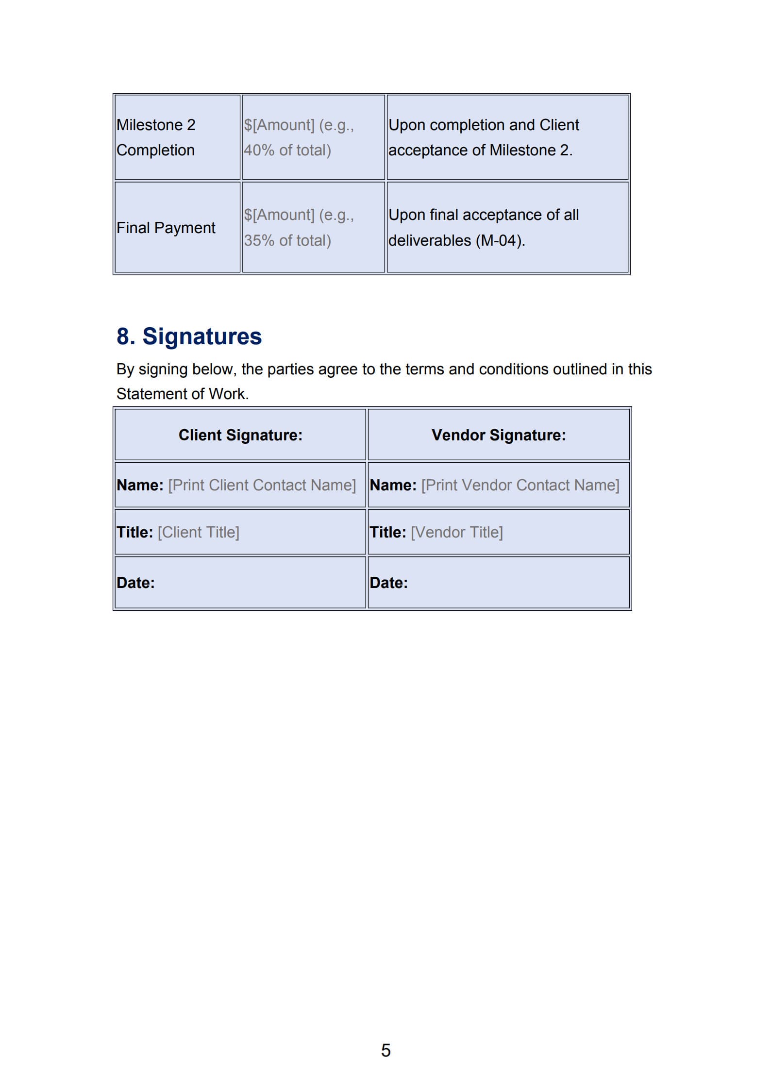 statement of work template 5
