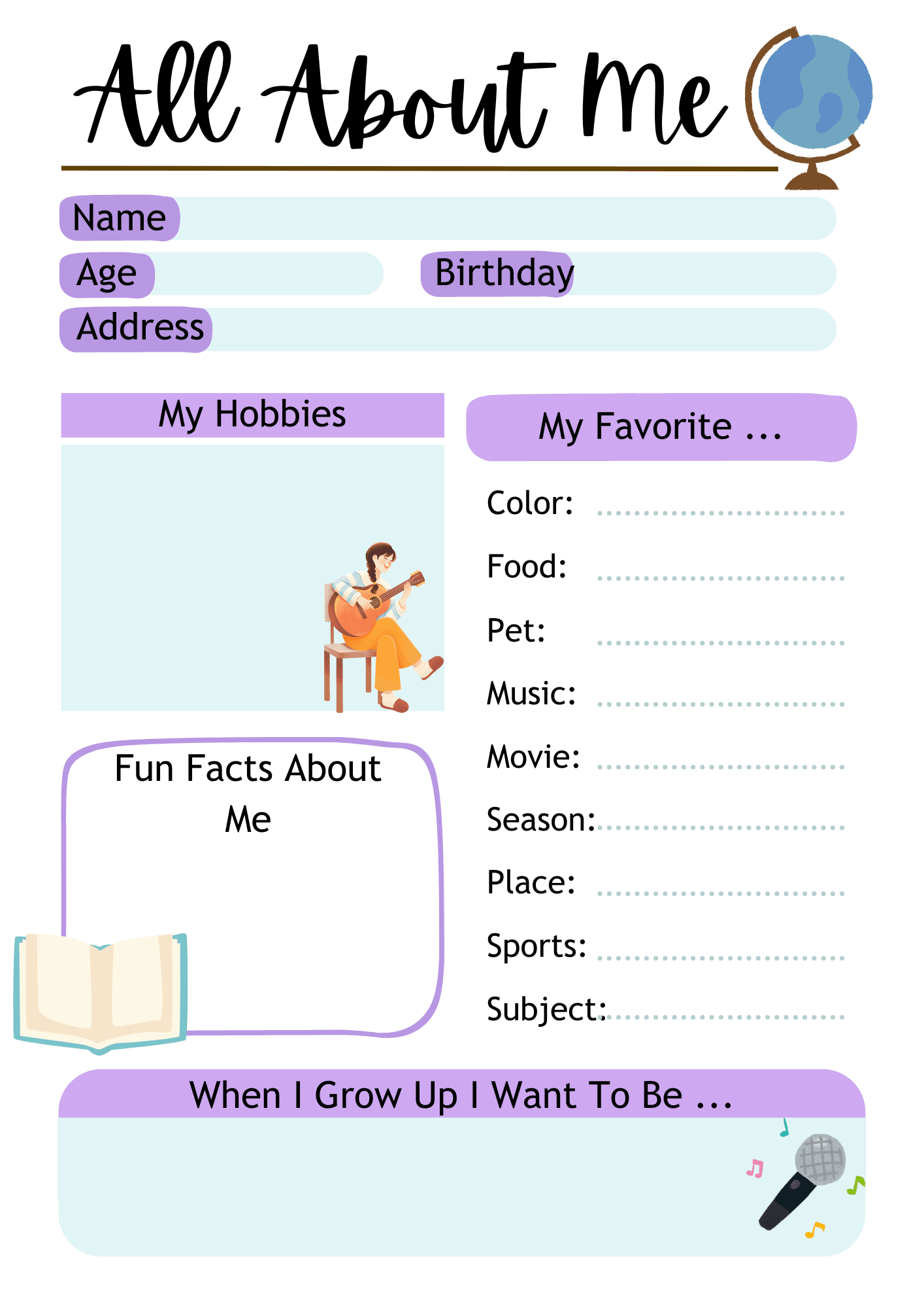student bio template