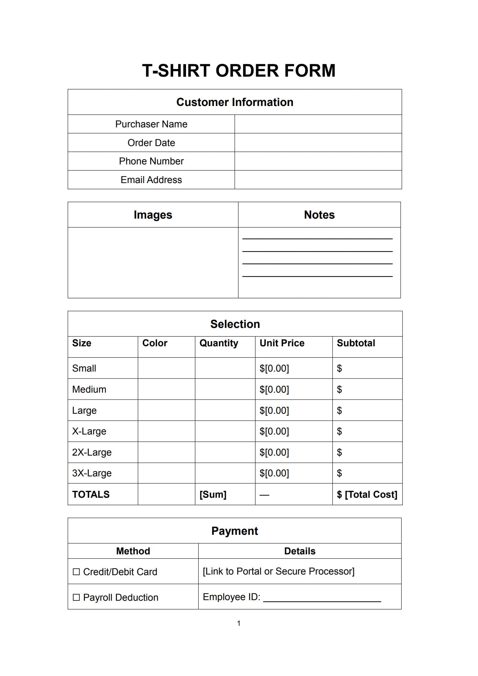 t shirt order form 1