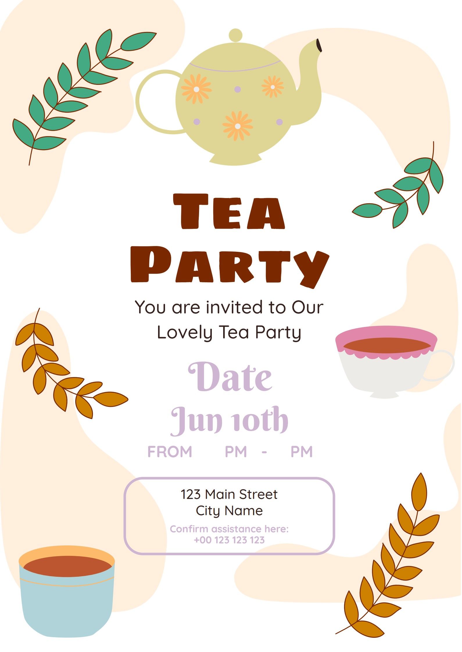 tea party invitation template