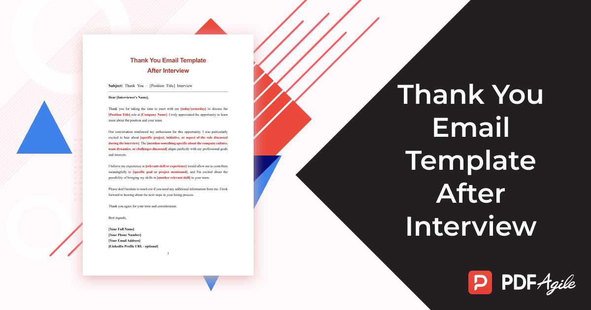 Thank You Email Template After Interview Free Download