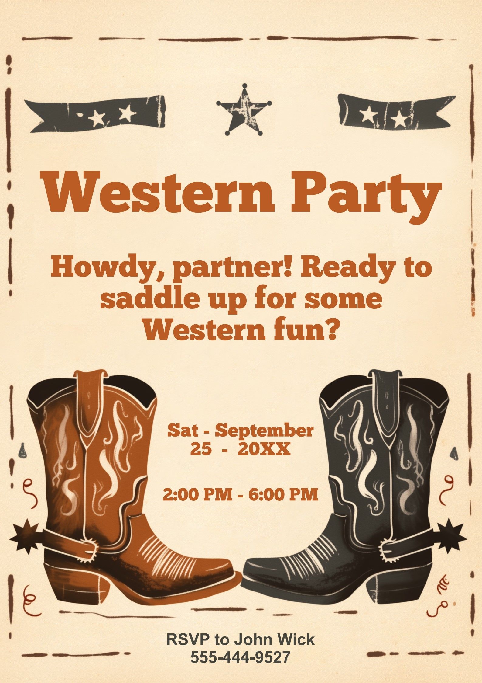 western party invitation template